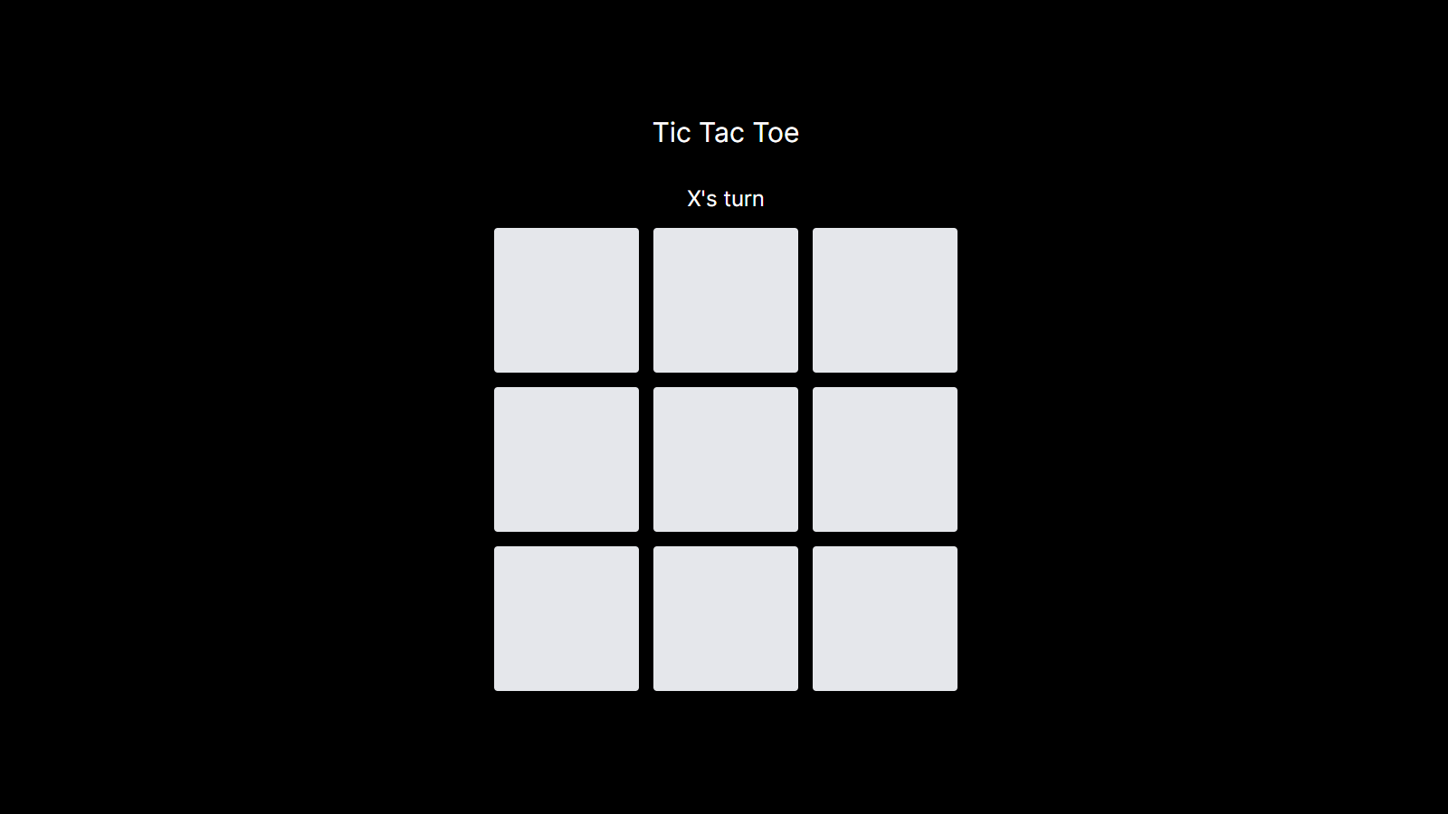 A simple Tic Tac Toe application